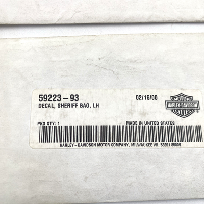 OEM Harley 59223-93 59224-93 Sheriff Saddlebag Badge Decal Pair 93