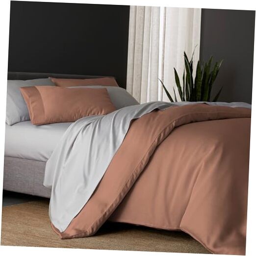DOZ Bamboo Viscose Duvet Cover Set Full Queen in Soft Clay-image