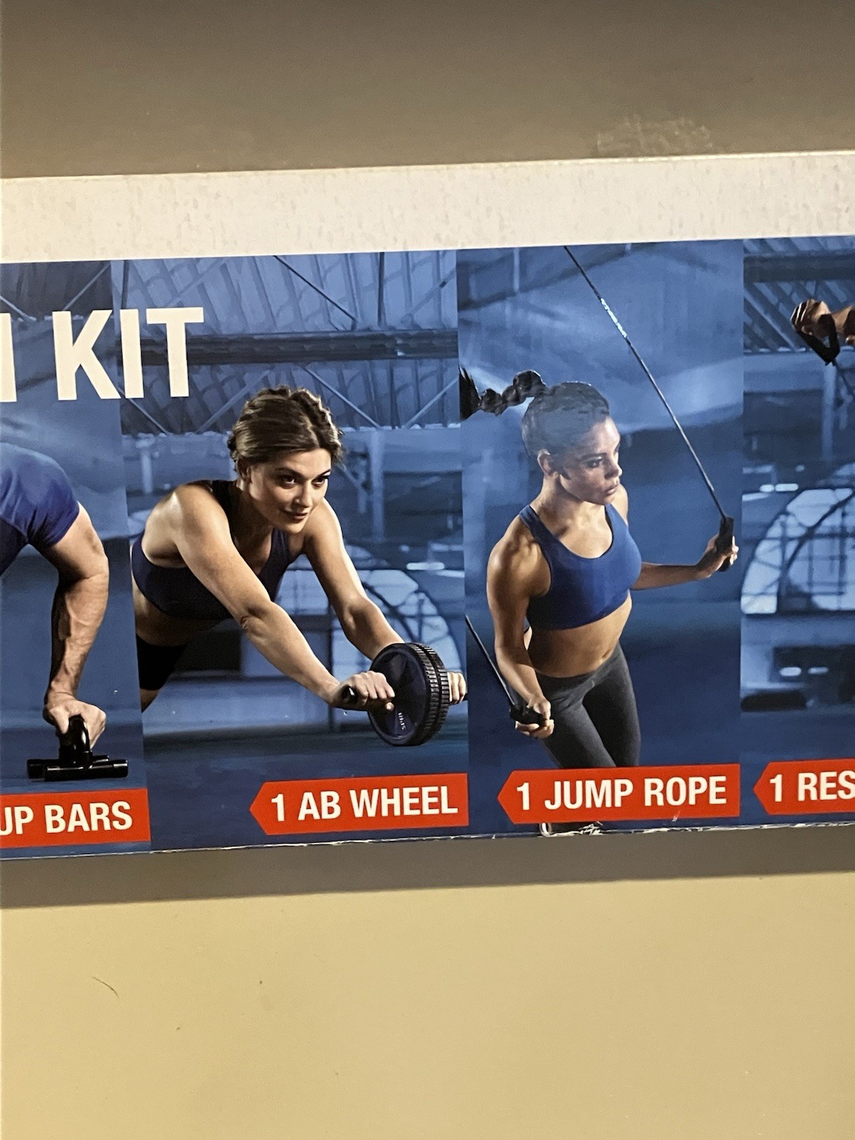 SPRI Home Gym Kit Push-up Bars Ab Wheel Jump Rope Resistance Tube Fitness