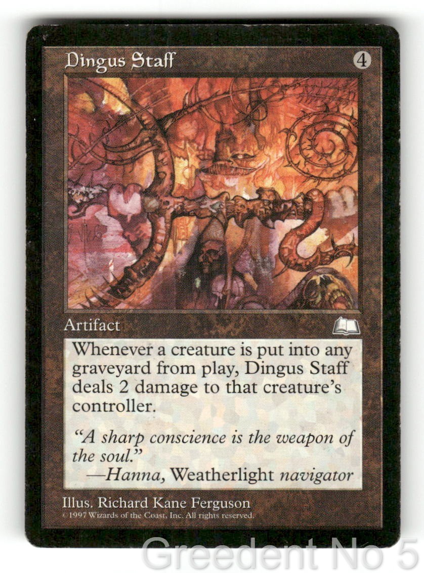 Dingus Staff Uncommon Weatherlight Magic: The Gathering Heavily Played