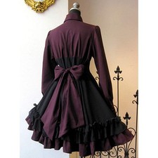 Women Medieval Gothic Bow Dress Renaissance Role Playing Costume Skirt