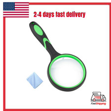 10X Shatterproof Magnifying Glass 10X Large Handheld Magnifying Glass for Senior