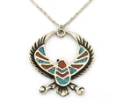 Navajo Phoenix Necklace Sterling Silver Natural Gemstone Vintage Native Artist