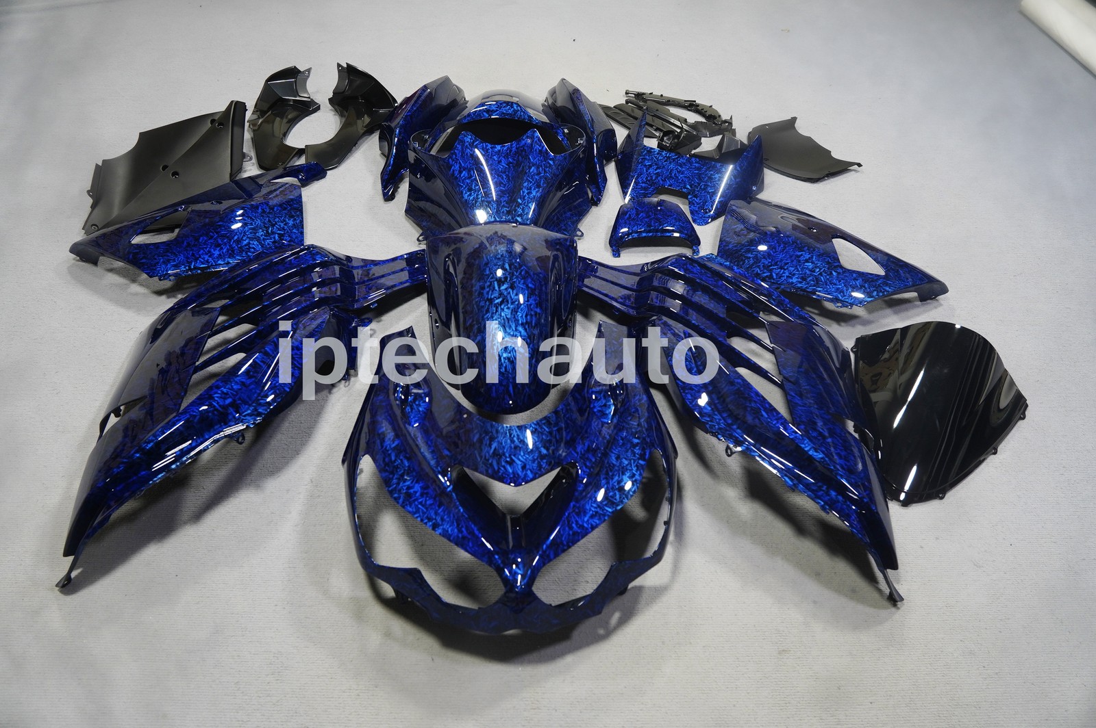 Blue Forged Carbon Fiber Fairing Kit For Kawasaki Ninja ZX14R ZX14 2012-2024 USA