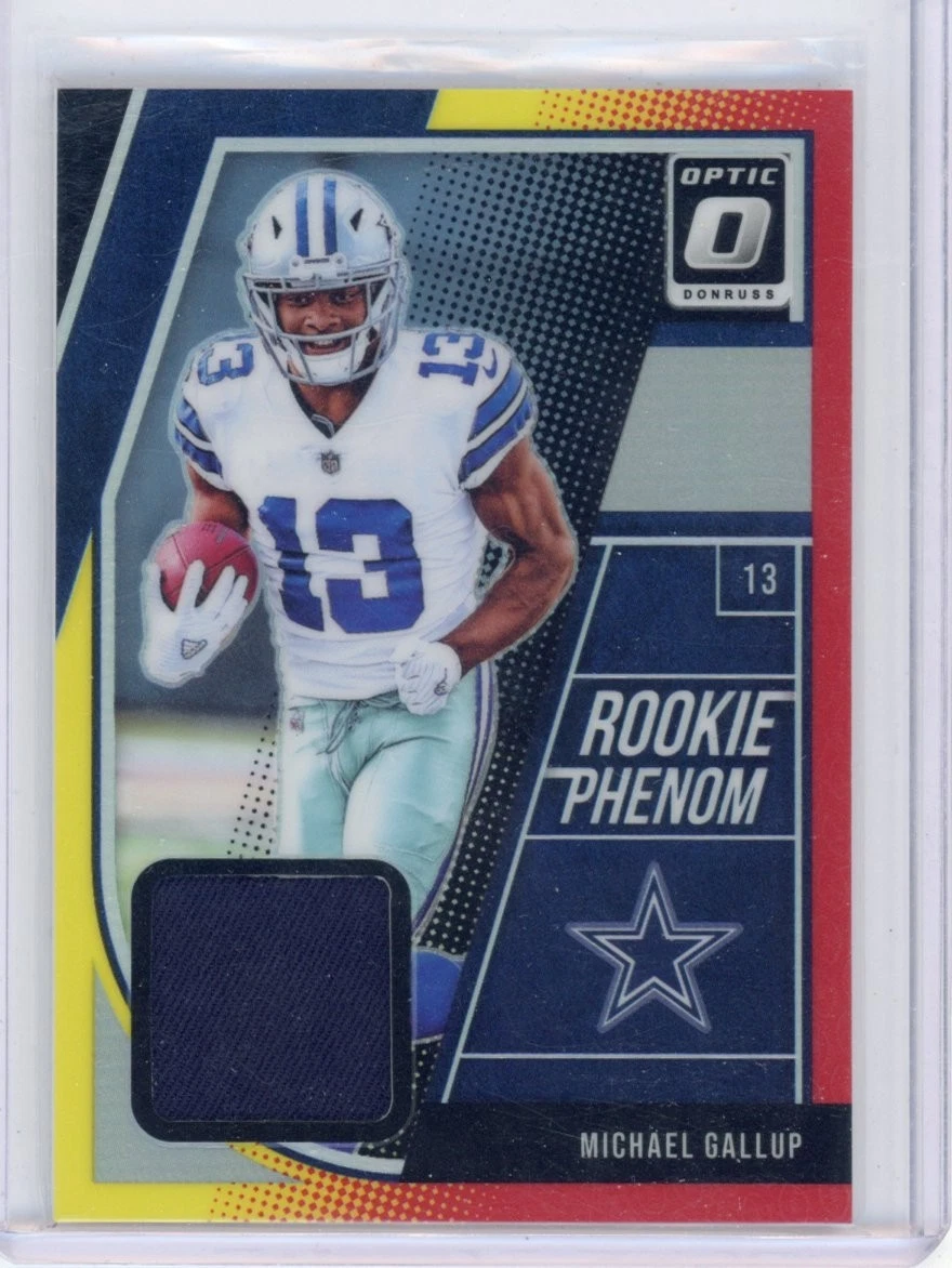 Michael Gallup Panini Donruss Optic Rookie Phenoms Relics #MG Horizontal-Yellow/Red
