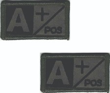 Patch gruppo sanguigno positivo A+ ACU gancio posteriore set di 2 tattiche sommesse