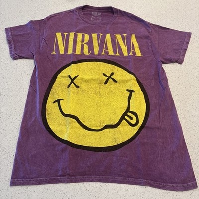 Nirvana Officially Licensed Iconic Smiley Face Band T-Shirt Size M