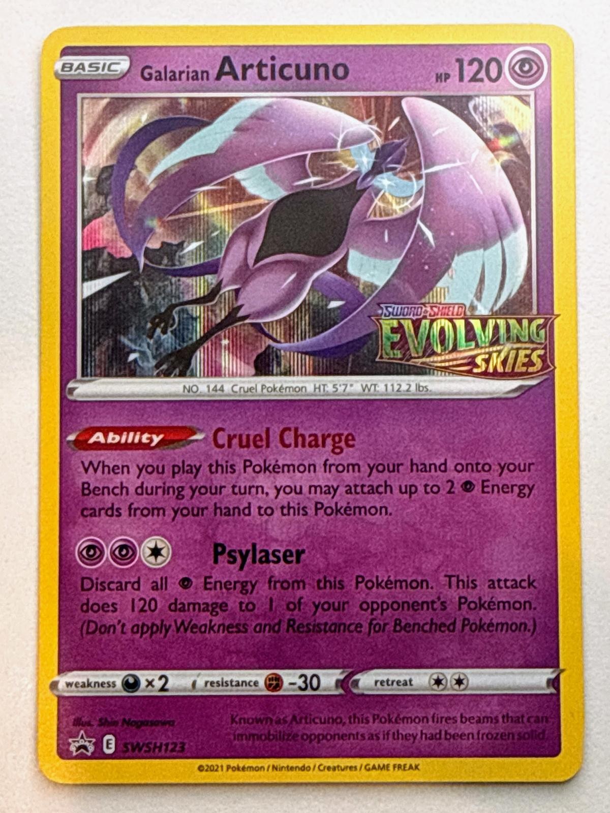 Galarian Articuno (Prerelease) SWSH123 Holo Sword & Shield Promo Pokemon NM