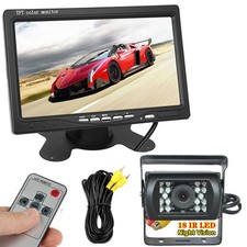 7" IPS Monitor Car Backup Camera Rear View Reverse System for Truck Trailer Bus