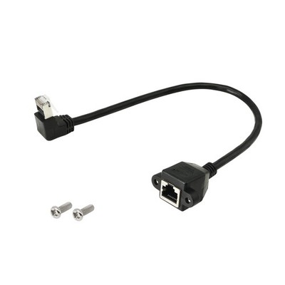 SinLoon RJ45 Ethernet Adapter Cable - 90 Degree Upward Male to UPward, Black 