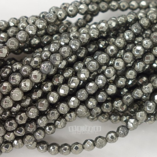 Cuentas redondas facetadas de pirita brillante de 15,7" de 2,5 mm (B/T 2 mm y 3 mm) #11254 - Imagen 1 de 4
