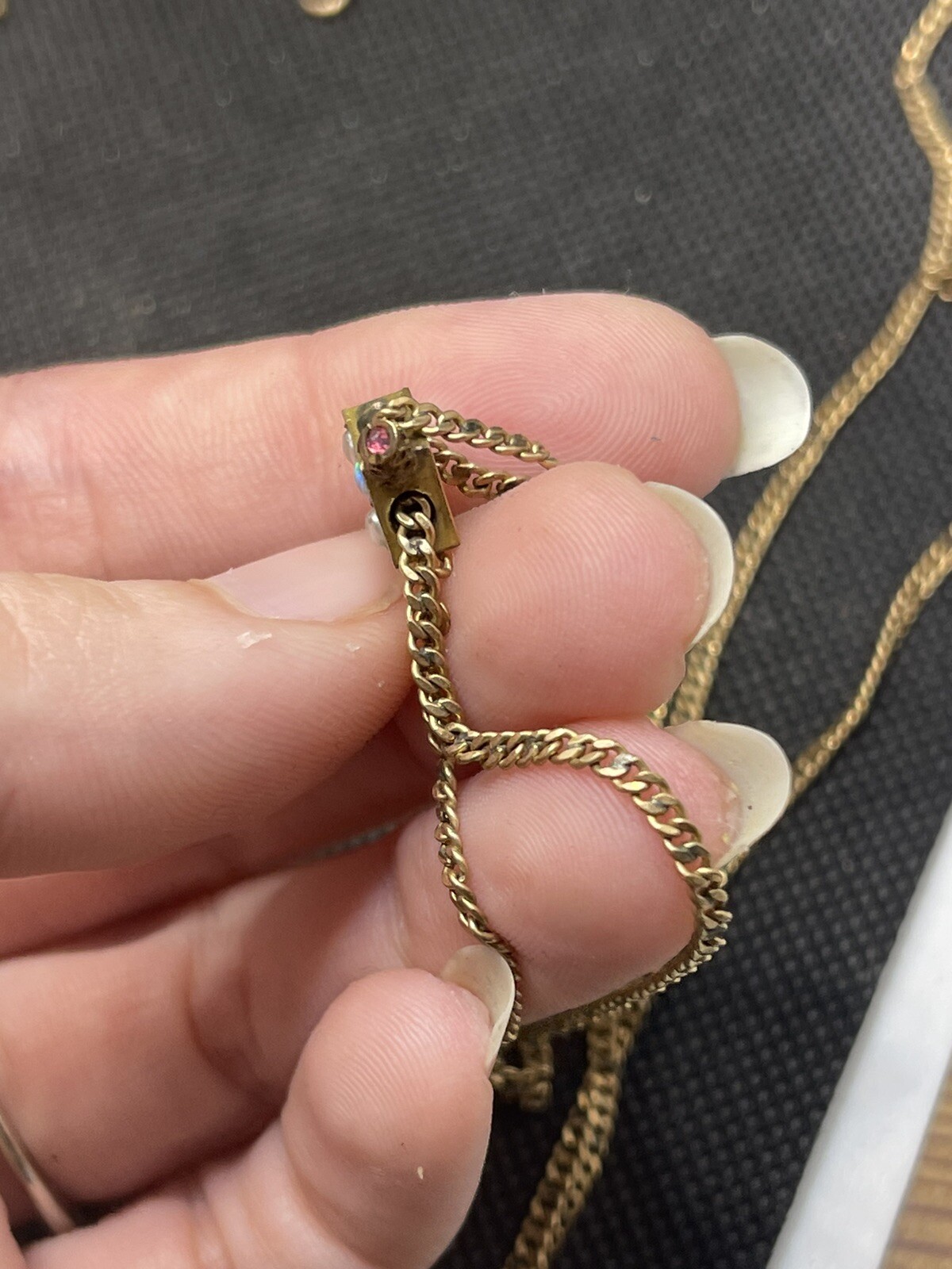 Antique Victorian gold filled opal ruby pocket wa… - image 4