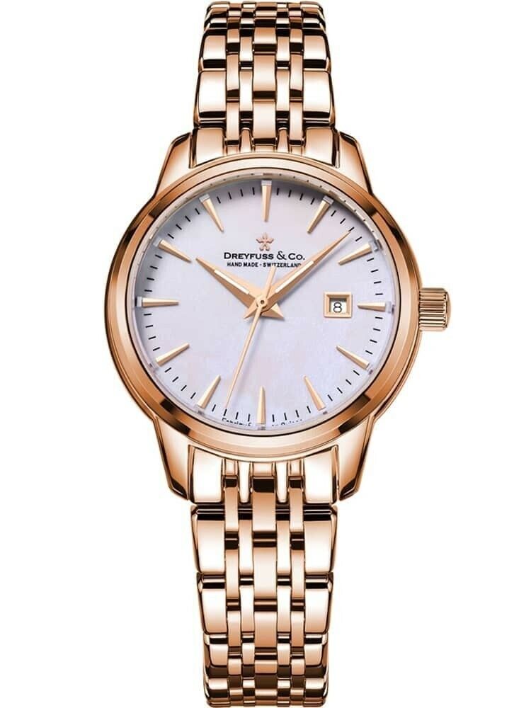 DREYFUSS AND CO LADIES 1890 ROSE GOLD PLATED WATCH DLB00129/41, SWISS WATCH