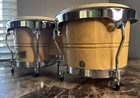 LP Performance Series Natural Wood Bongos Chrome Accents