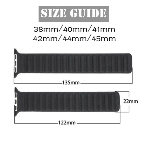 Pulsera de enlace de cuero genuino Magnetic Band Loop para Apple Watch 7 / SE / 6 / 5 / 4 / 3 / 2 - Imagen 5 de 38