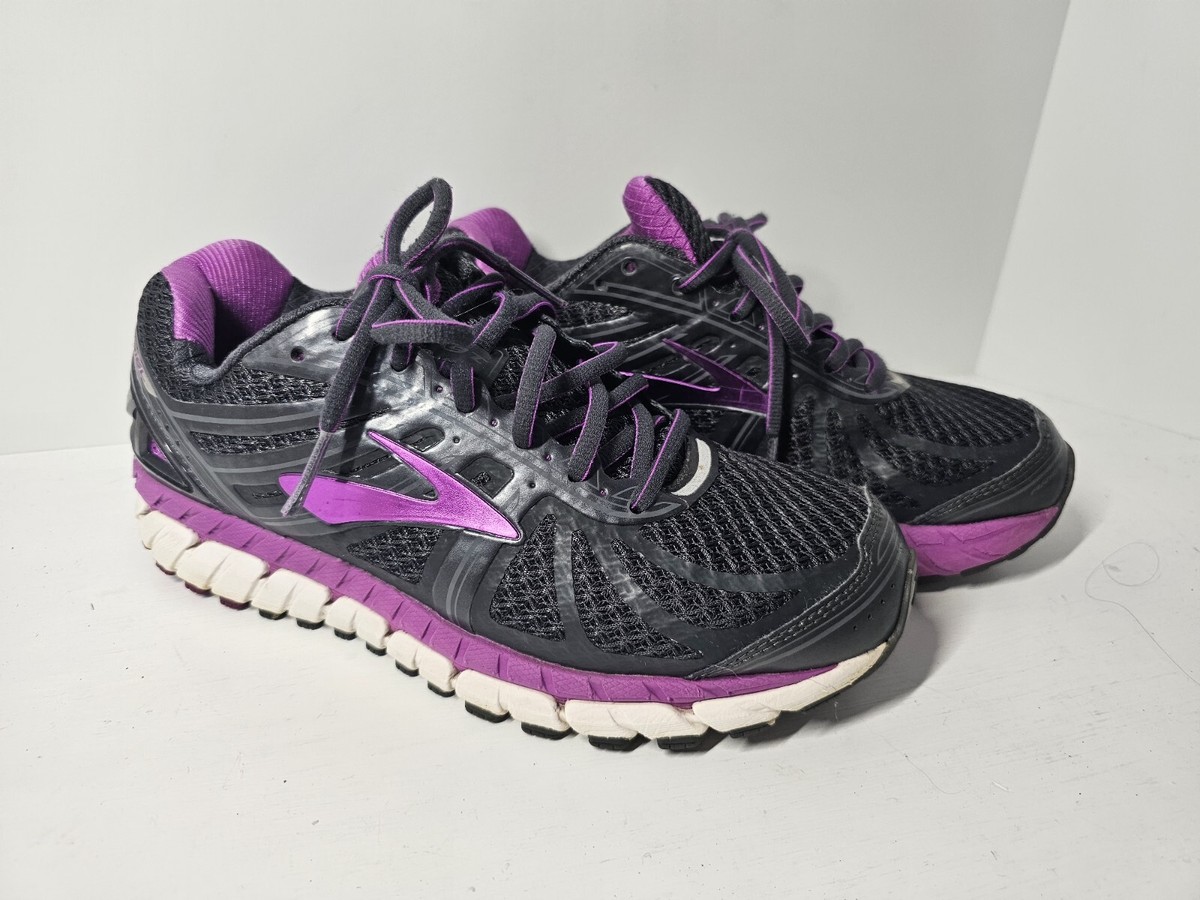 Brooks Ariel 16 Gray Purple Running Shoes Athletic Women's Size Wide