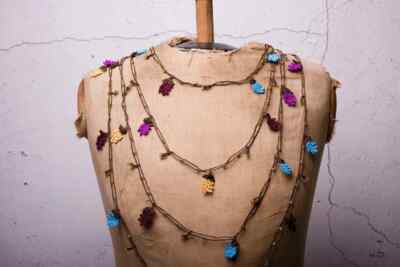 Oya Crochet Necklace Needle Lace 135.83'' BRAND NEW FAST Shipment bahar-011