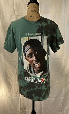 mens size sm 100% cotton Tupac Poetic Justice green tie dye graphic t-shirt
