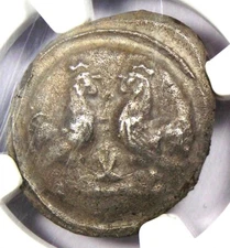 Greek Lycia Teththiveibi AR Stater Roosters Coin 460 BC - Certified NGC AU