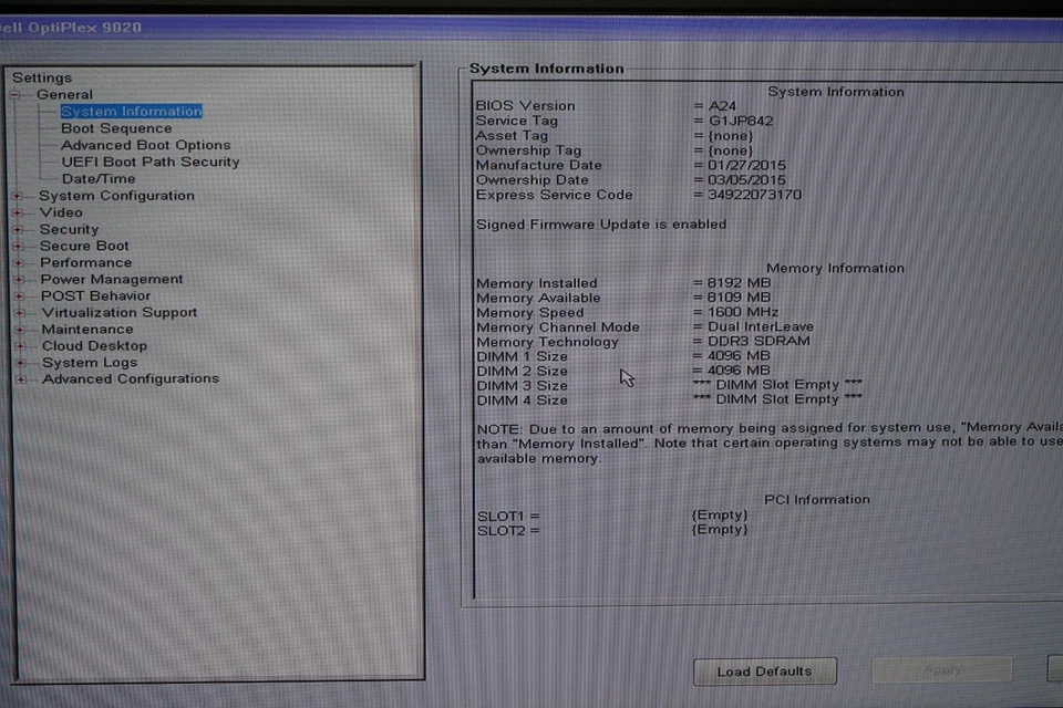 Dell OptiPlex 9020 SFF Intel i7-4790 @ 3.6GHz 8GB Ram No HD #W1774 - Image 2 of 4