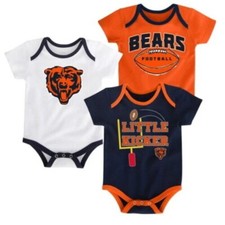 Chicago Bears Outerstuff Infant NFL 3 Points 3 Piece Bodysuit Set  6/9 Months 