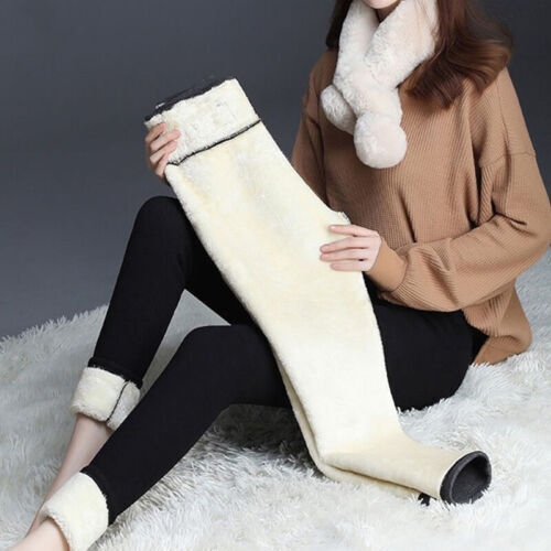 Women Winter Thick Warm Fleece Lined Blend Thermal Stretchy Leggings Long Pants - Picture 6 of 17