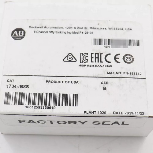 New Factory Sealed AB 1734-IB8S SER B Digital Safety Input Module 1734-IB8S