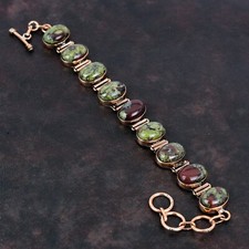 Wedding Gift For Her Copper Dragon Bloodstone Jewelry Adjustable Bracelet 6.0"