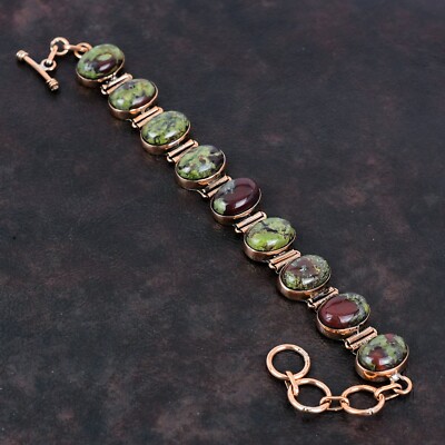 Wedding Gift For Her Copper Dragon Bloodstone Jewelry Adjustable Bracelet 6.0''