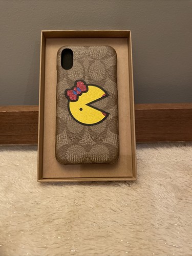 Custodia Coach iPhone XS/X in tela firmata con Ms. PacMan 5”x2 1/4” - NUOVA - Foto 3 di 3