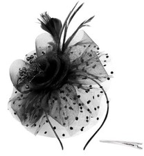 Fascinators Hats for Women Tea Party Headband Kentucky Derby Hats Black