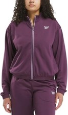 Reebok Womens Contrast Trim Track Jacket Purple L