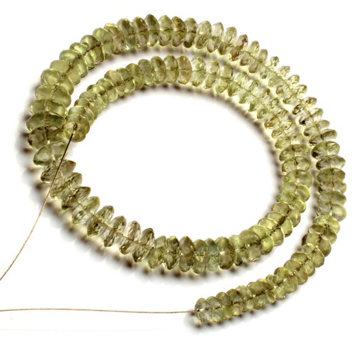 Natürlicher grüner Amethyst Prasiolith 6 bis 9 mm facettiert Deutscher Schliff Perlen 14 Zoll Strang - Bild 1 von 12
