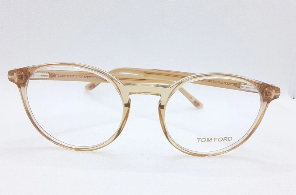 Nuevas gafas Tom Ford TF 5524 045 49-19 marco óptico redondo cristal marrón RX Foto 3 de 4