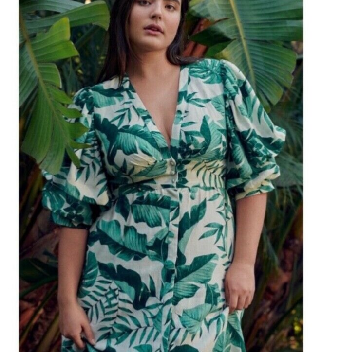 Johanna Ortiz x H&M Palm Leaf Green White Print Linen Dress Size XXS | eBay Johanna Ortiz x H&M Palm Leaf Green White Print Linen Dress Size XXS | eBay