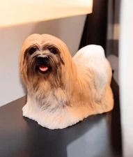 Vintage Life's Attractions Lhaso Apso Dog Figurine Pet Decor Realistic Painted