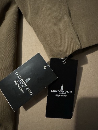 LONDON FOG MEN'S SIGNATURE SERIES ALL WEATHER COAT FLY BUTTON sz 42 R KHAKI - Picture 2 of 5