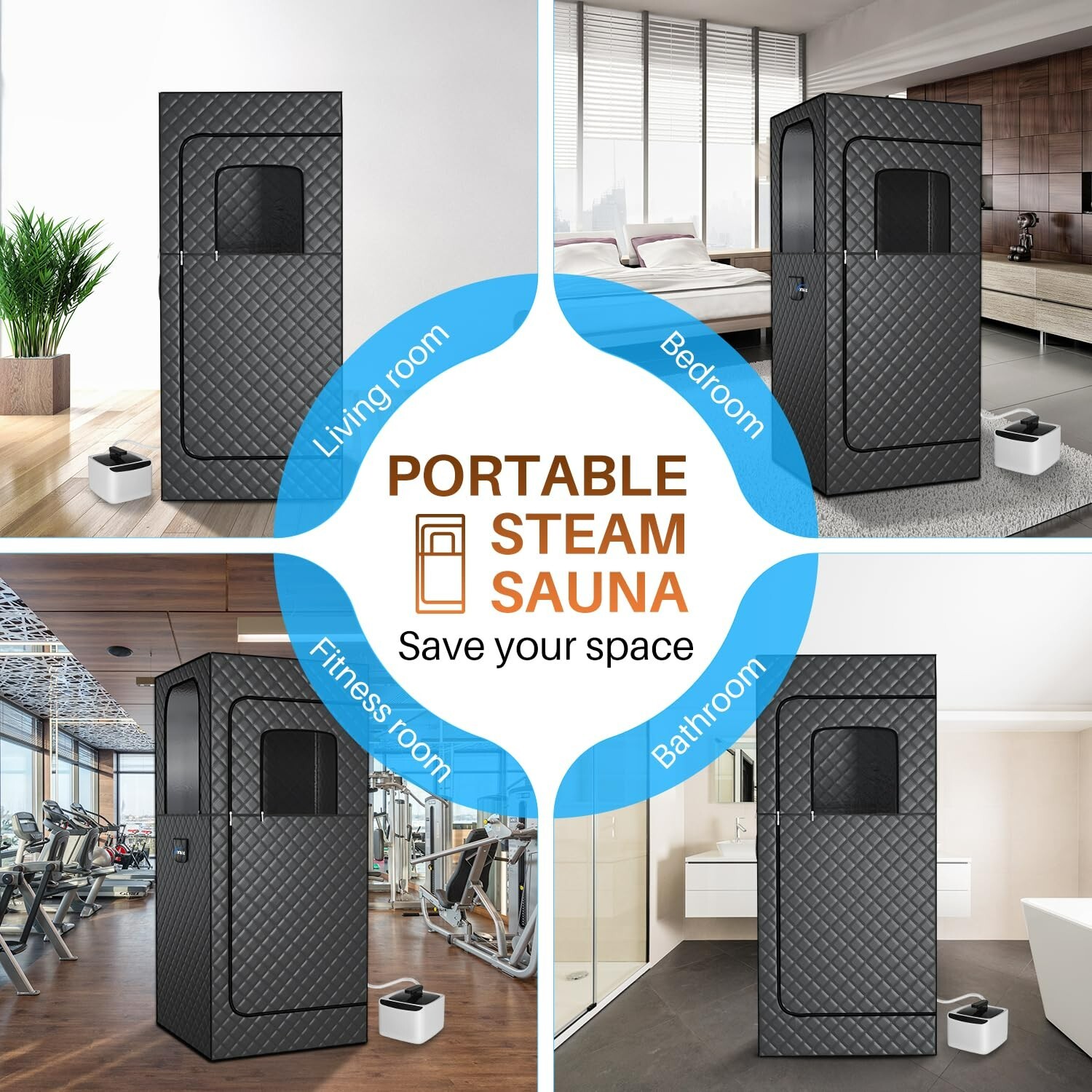 TOREAD Portable Steam Sauna for Home, Full Size Sauna Box, 2.6L 1000W