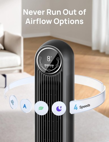 Compact & Stylish Bladeless Tower Fan - Remote Control, Indoor Cooling Solution - Picture 6 of 10