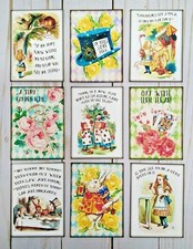 9 Alice In Wonderland Handmade Pocket Letter Cards Scrapbooks Journals Crafts
