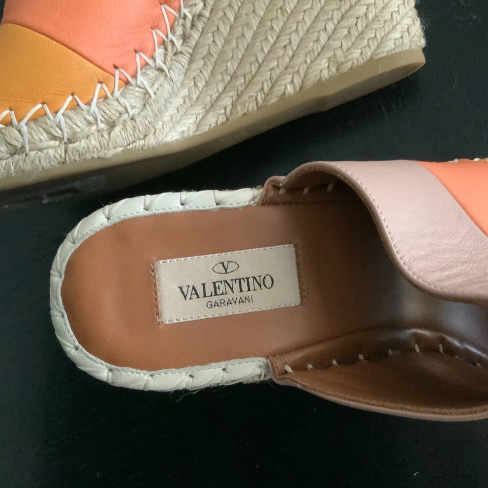 VALENTINO GARAVANI-SANDALIAS CUÑA ALPARGATA-MUJER TALLA 39-ESPALDA ABIERTA-HECHAS EN ITALIA Foto 3 de 4