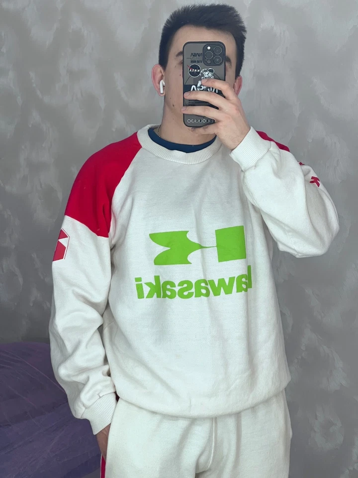 Sudadera y pantalones vintage Kawasaki Track Suit Speed Kawasakicenter talla mediana Foto 4 de 4