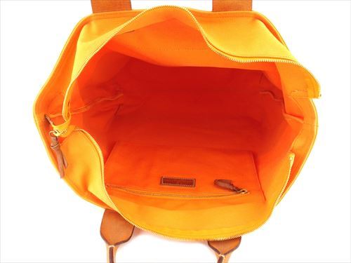 Miu Miu Tote bag Orange Canvas Leather Woman unisex