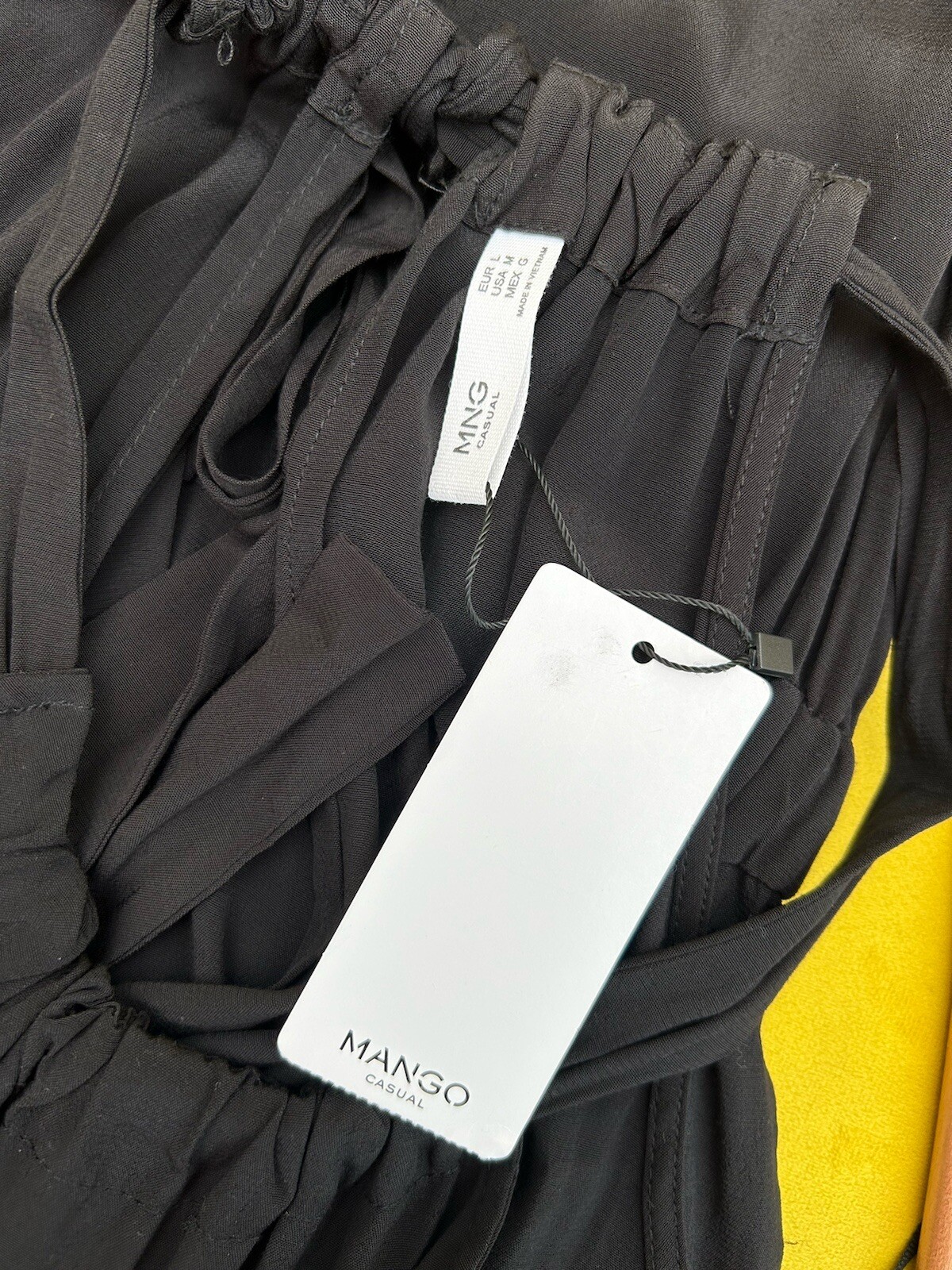 NEW Mango Black Wide Leg Halterneck Jumpsuit Size Large NWT thumbnail 12