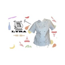 Giacca cuoca lino bianca doppiopetto Lyra srl