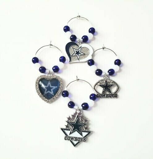 Wine Charms Dallas Cowboys Theme  of In Metal 4  Set San 