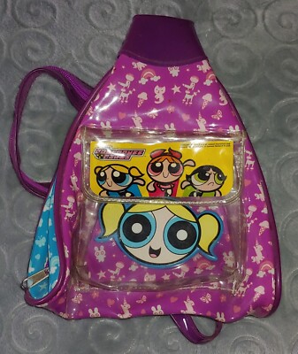Vintage HTF PowerPuff Girls Mini Backpack With Mirror Girl Y2K Cartoon Network