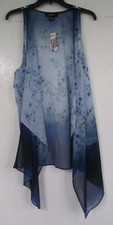 Karen Kane Size XL Women Ombre Flovest Vest PRT NEW w/ tags USA Made Blue Hues