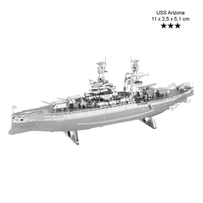 ZOYKI USS Arizona - 3D Metall Puzzle Model Bausatz Zerstörer Militär Schiff