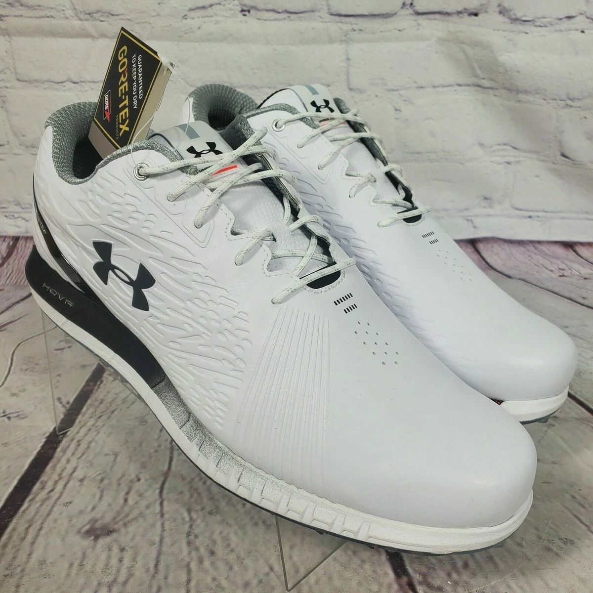 Under Armour Golf Shoes HOVR SHOW Goretex White Black Men 3023328 100 Sz 11.5 US